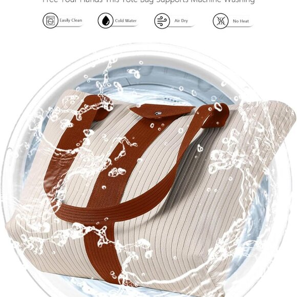 Women’s Recycled Polyester Tote Bag Lightweight Multi-Purpose Storage - Picture 5 of 7